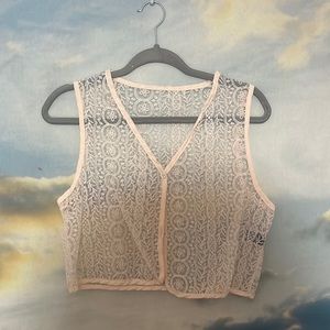 Cream lace vest